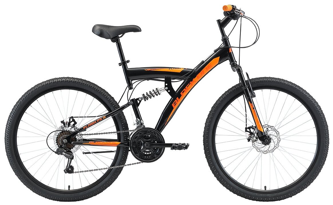 Велосипед Black One Flash FS 26 D (2021) 16" чёрный/оранжевый