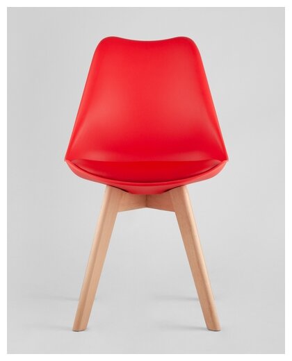 Комплект стульев для кухни 2 шт FRANKFURT, красный, дер. ножки - фотография № 9