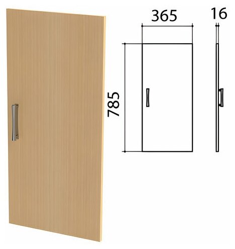 Дверь ЛДСП низкая "Монолит", 365х16х785 мм, цвет бук бавария, ДМ41.1