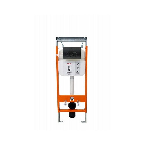 Инсталляция для подвесного унитаза Wirk с клавишей смыва черной, шумоизоляцией, креплением