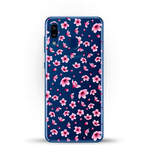 фото Силиконовый чехол цветы розовые на samsung galaxy a30 andy & paul