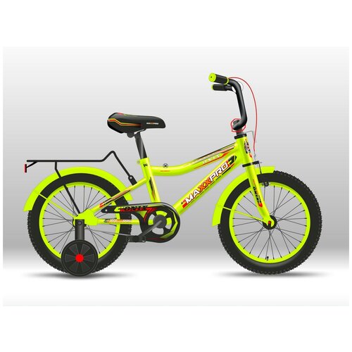 фото Детский велосипед maxxpro onix 14 жёлто-чёрный с боковыми колесами