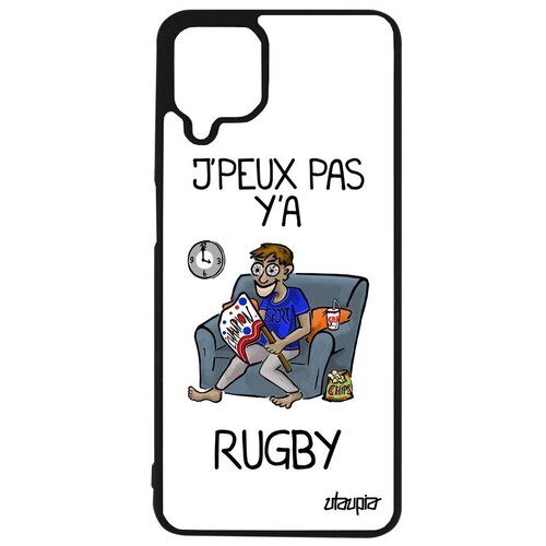 фото Защитный чехол на мобильный // galaxy a12 // "не могу - смотрю регби!" шутка комикс, utaupia, белый