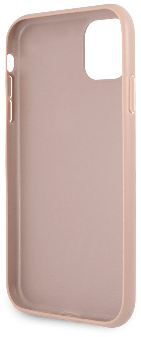 Guess для iPhone 11 чехол PU 4G Big metal logo Hard Pink