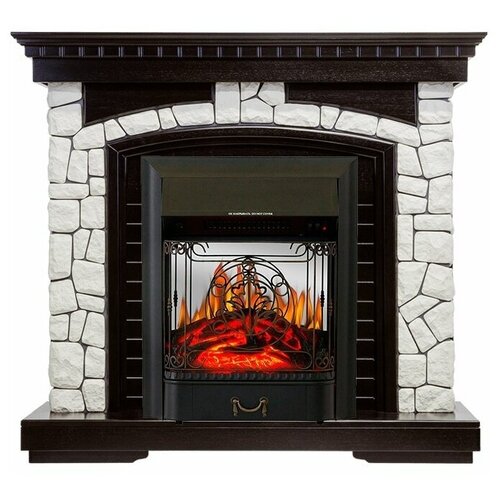 Электрический Royal Flame Majestic FX M Black + Glasgow 2 кВт 116 см 110 см 40 см венге/белый