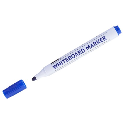 Маркер для белых досок OfficeSpace синий, пулевидный, 2,5мм, упаковка 12 шт. hatber маркер hatber solo для магнитно маркерных досок закругленный пишущий узел толщина линии 2мм красный