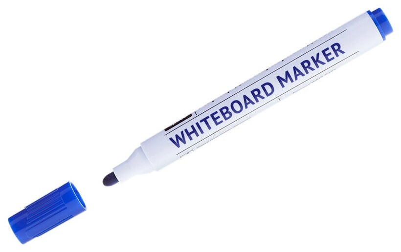 Маркер для белых досок OfficeSpace синий, пулевидный, 2,5мм, упаковка 12 шт.
