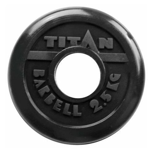 фото Диск обрезиненный черный titan barbell d-51 2,5 кг (1111104)
