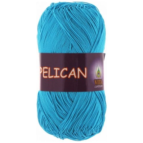 Пряжа Vita cotton Pelican голубая бирюза (3981), 100%хлопок, 330м, 50г, 1шт