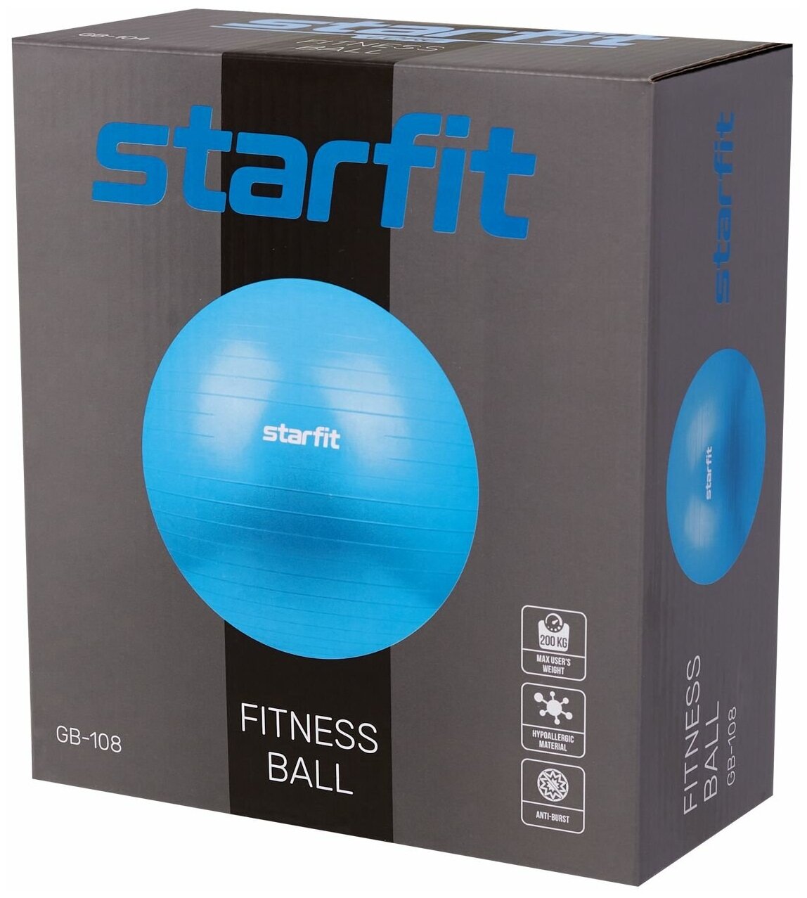 Фитбол STARFIT GB-108 55 см, 900 гр, антивзрыв, синий