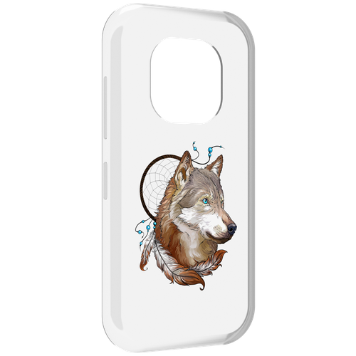 Чехол MyPads волк и ловец снов для Doogee V20 задняя-панель-накладка-бампер