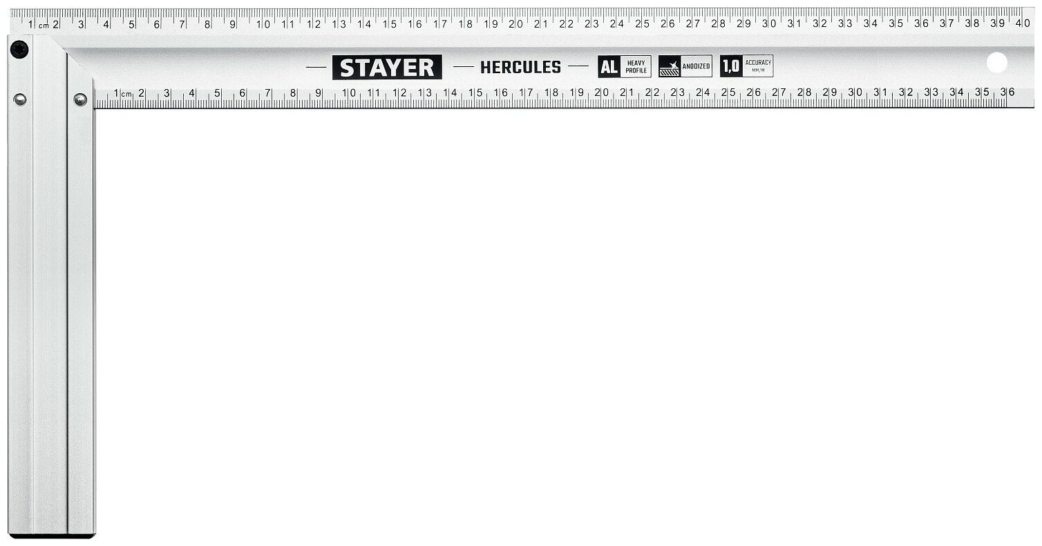 STAYER HERCULES 400 мм жесткий столярный угольник с усиленным алюминиевым полотном 3432-40