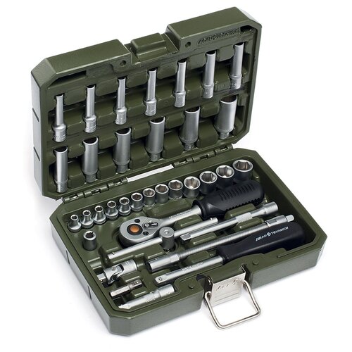фото Набор торцевых головок дело техники 600735, 35 предм., зеленый/черный