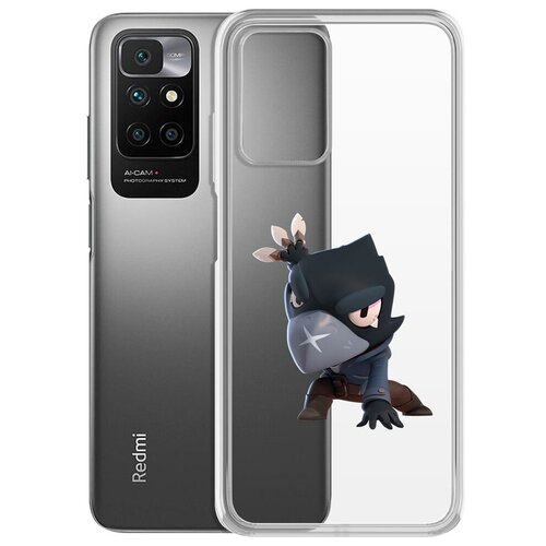 чехол накладка clear case brawl stars звёздная шелли для xiaomi redmi 9a Чехол-накладка Clear Case Brawl Stars-Ворон для Xiaomi Redmi 10