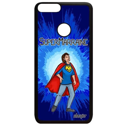 фото Противоударный чехол для смартфона // huawei p smart 2018 // "суперкрестная" комикс рисунок, utaupia, синий