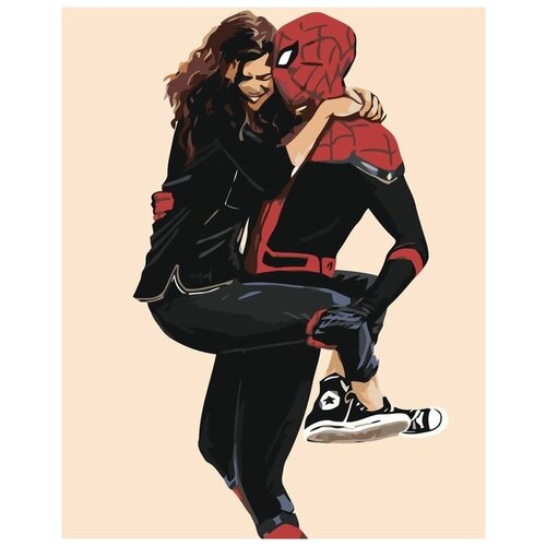 Картина по номерам Человек-паук: Нет пути домой. Зендея и Том Холланд, 40x50 см, Живопись по Номерам