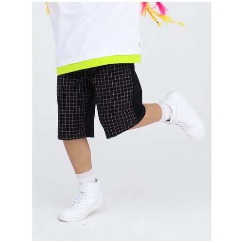 фото Шорты nota bene размер 140, черный/клетка