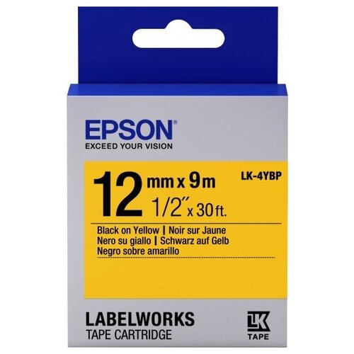 Картридж EPSON с лентой LK-4YBP (пастел. черн./желт. 12/9) C53S654008