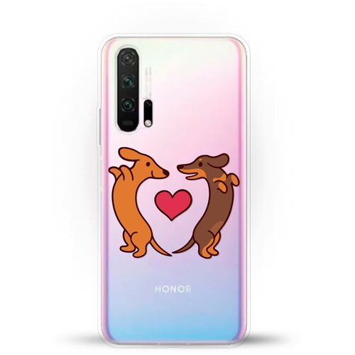 фото Силиконовый чехол love таксы на honor 20 pro andy & paul