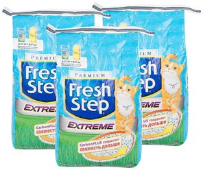 Впитывающий наполнитель Fresh Step Premium Extreme Clay (6.35 кг) 3 шт. 12 л 6.4 кг