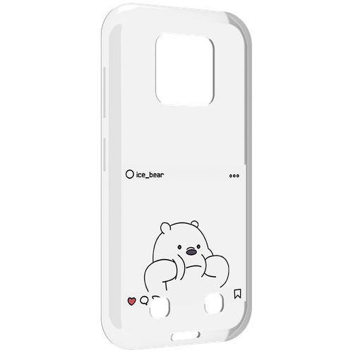 Чехол MyPads ледяной-медведь для Oukitel WP18 задняя-панель-накладка-бампер