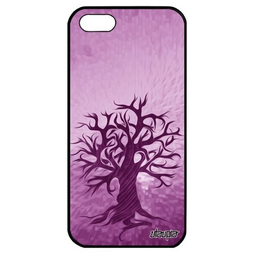 фото Чехол на смартфон // apple iphone 5 5s se (2016) // "дерево жизни" флора символ, utaupia, фиолетовый