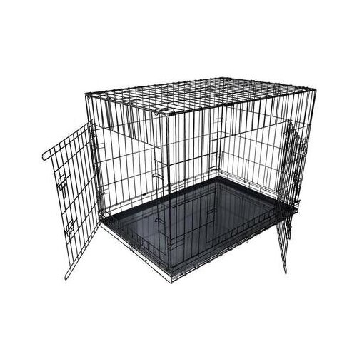 Клетка DogiDom для собак 6 с металлическим поддоном, складная, 121 х 78 х 83 см, черная 5099675 .