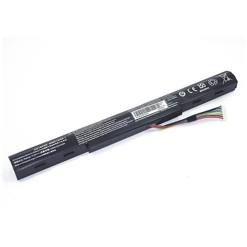 Аккумуляторная батарея для ноутбука Acer Aspire E15 (AS16A5K-4S1P) 14.6V 2600mAh OEM черная аккумулятор для ноутбука acer aspire e15 e5 575g 53vg e5 575g 58uj e5 575g 59ee 14 6v 2600mah pn as16a7k as16a8k