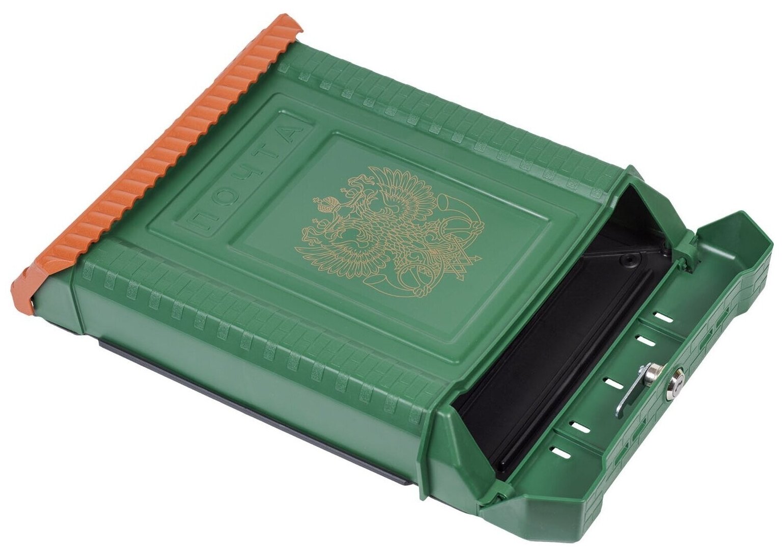 Ящик почтовый премиум внешний (с замком) зеленый (двухглавый орел) - фотография № 6