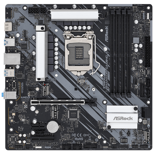 Материнская плата ASRock Z590M PHANTOM GAMING 4 (LGA 1200, Intel Z590, 4xDDR4, mATX, HDMI)