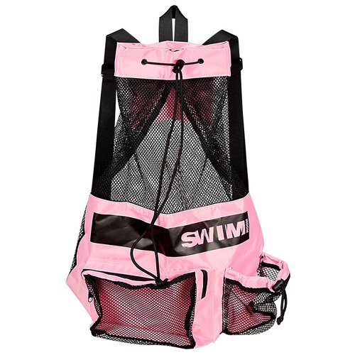 фото Сетчатый мешок - рюкзак для спорта и пляжного отдыха swimroom "mesh backpack", цвет розовый, размер 55*45см