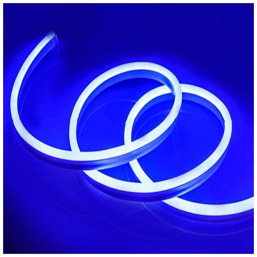 Неоновая светодиодная лента DLED 5м, 5х12мм, 12V DC, 120 LED/m, IP 67, гибкий неон, синий