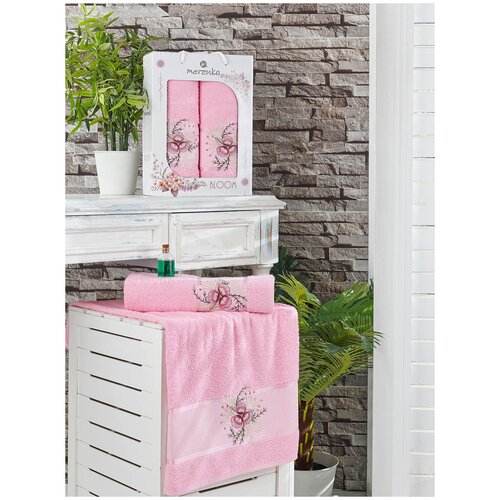 фото Oran merzuka полотенце daphne цвет: розовый br19143 (50х90 см,70х140 см)