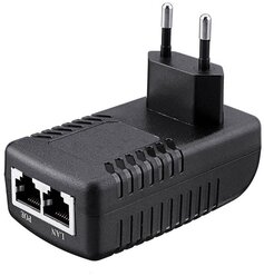 Блок питания для устройств POE, DC 48В, 1А, 48Вт, POE-B, 2xRJ45, Fast Ethernet | ORIENT SAP-48POE 1A