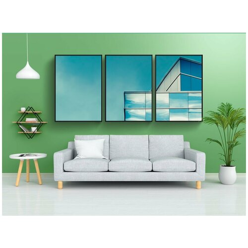 фото Набор модулных постеров для интерьера "архитектуры, яркий, строительство" 60x90 см. в тубусе, без рамки lotsprints