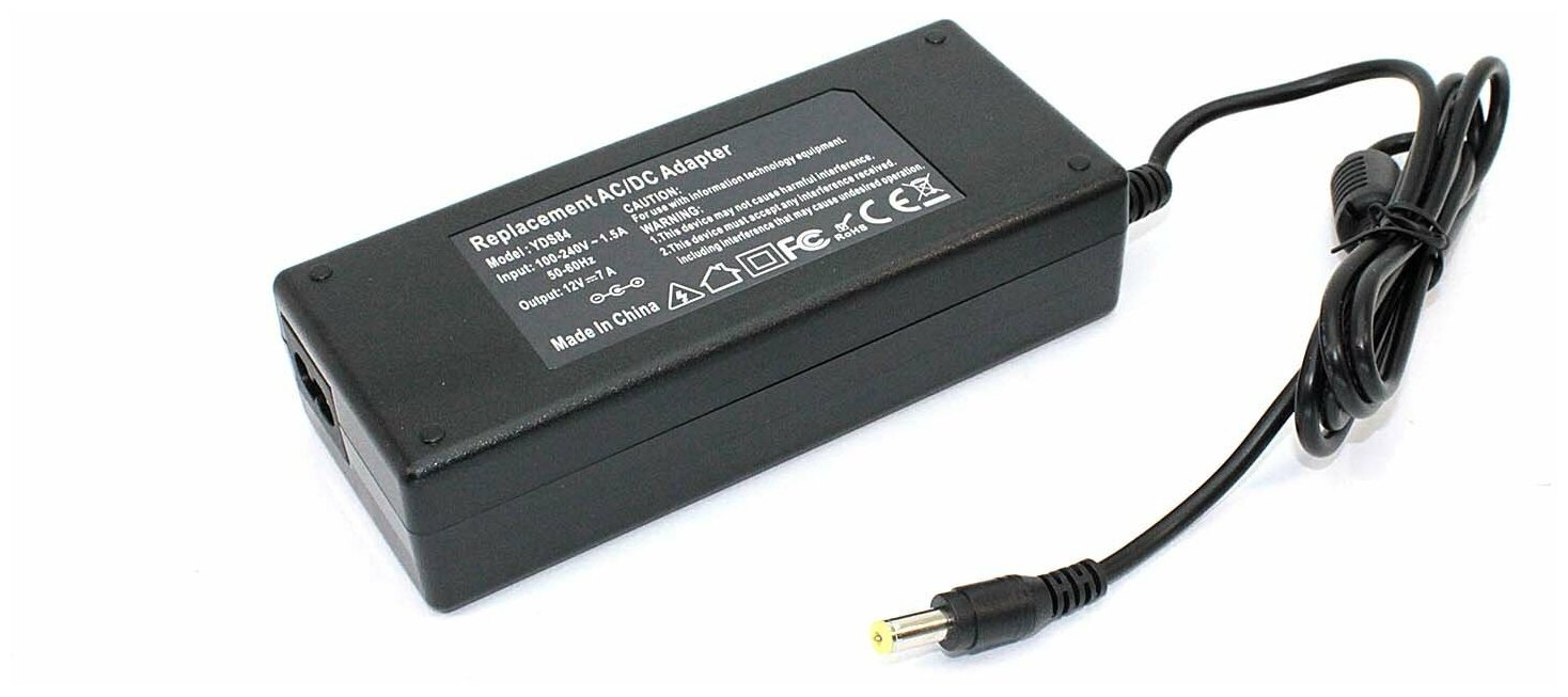 Блок питания для монитора и телевизора LCD 12V 7A 55 x 21mm OEM 191500₽