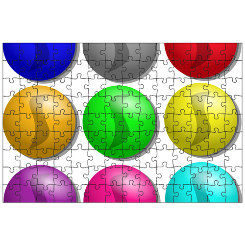 фото Магнитный пазл 27x18см."шарики, красочный, круглый" на холодильник lotsprints