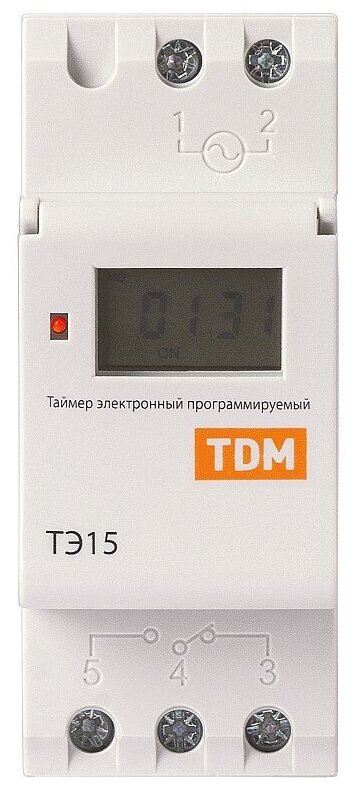 Таймер электронный TDM, ТЭ15-1, 16 А, 1мин/7дн-16on/off, SQ1503-0005 - фотография № 2