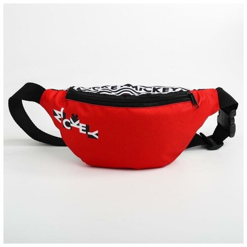 фото Cумка на пояс «mickey» , 25 x 6 x 13 см, отдел на молнии, без подклада, disney. в наборе 1шт. быстрые птицы