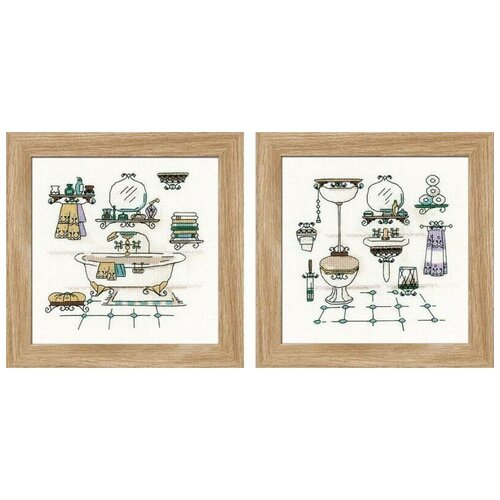 фото Набор для вышивания риолис "интерьер ванной комнаты",15x15см