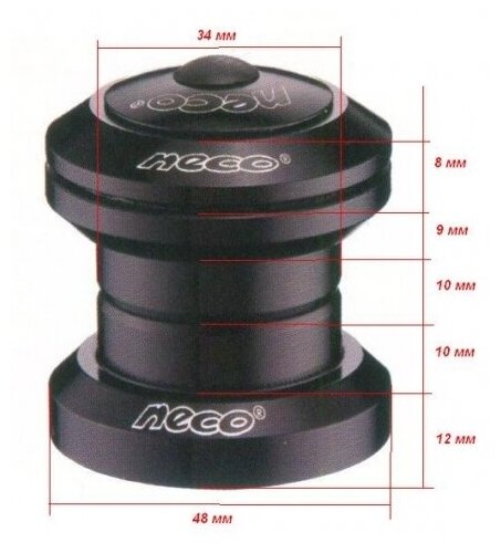 Рулевая колонка Neco H711AL (1-1/8") Black