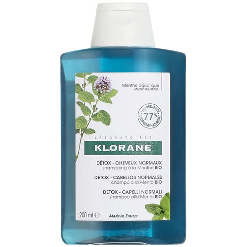 Klorane шампунь Anti-Pollution detox with Aquatic Mint, 200 мл