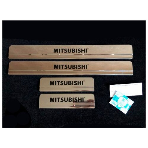 фото Накладки на пороги для mitsubishi outlander 3 (2013+) ступенчатые (над. краска) ладья