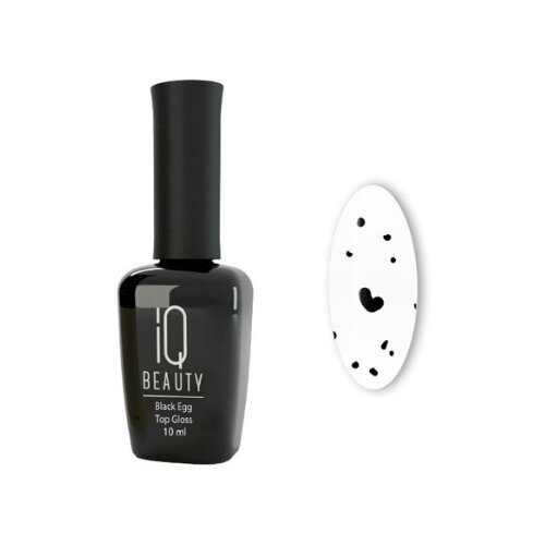 IQ BEAUTY Верхнее покрытие Top Coat Egg глянцевое, прозрачный/черный, 10 мл iq beauty верхнее покрытие shimmer top 108 unicorn 10 мл