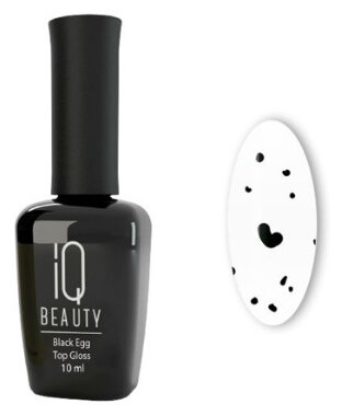 IQ BEAUTY Верхнее покрытие Top Coat Egg глянцевое, прозрачный/черный, 10 мл