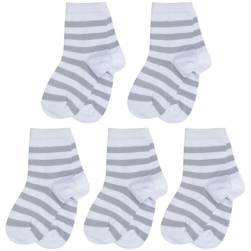 Комплект из 5 пар детских носков Борисоглебский трикотаж №1 белые, размер 12-14