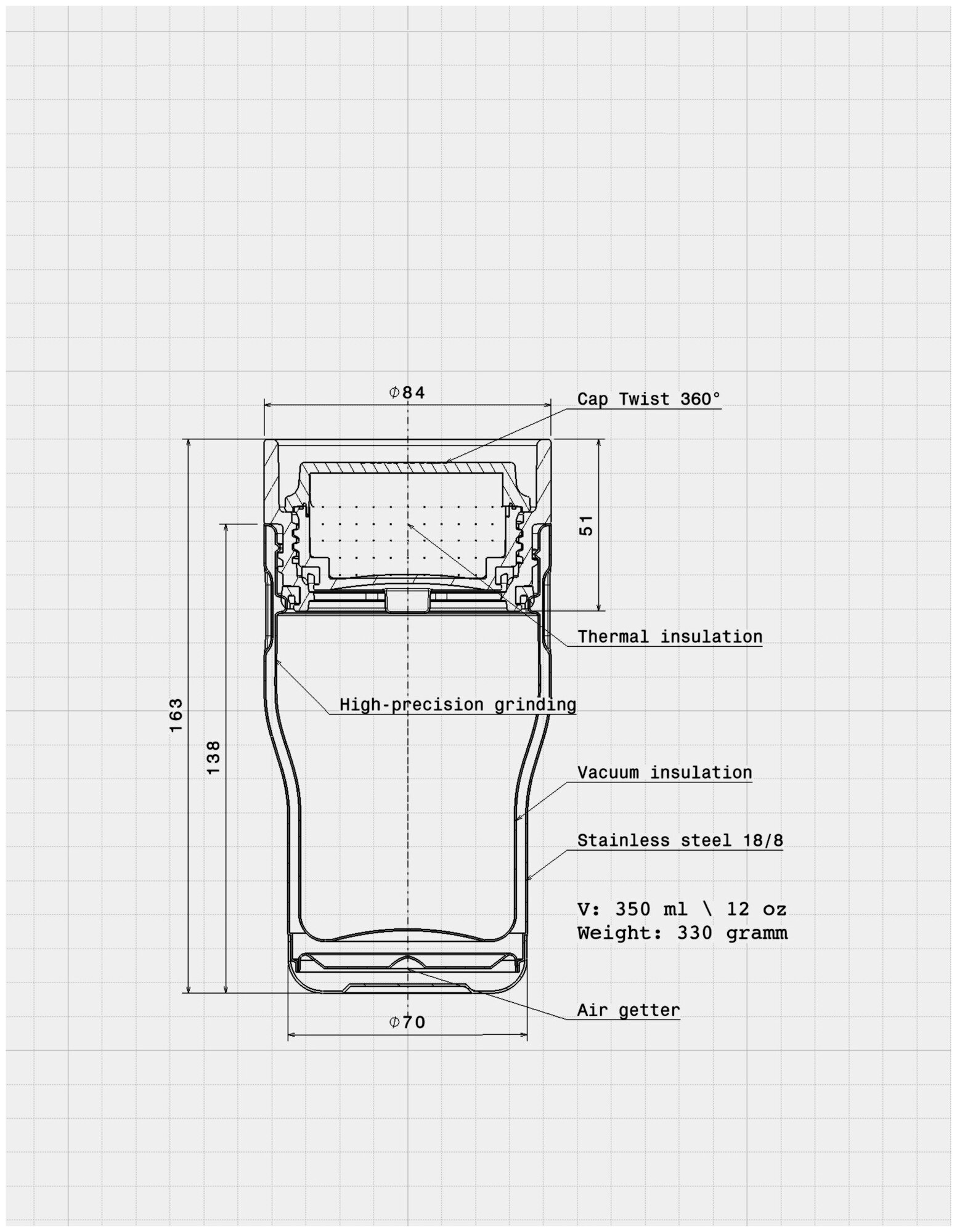 Bobber/Термокружка вакуумная Tumbler-350 Black Coffee/кружка-термос в автомобиль/держит тепло до 6 часов - фотография № 5