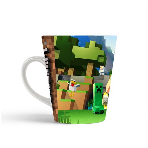 фото Кружка-латте coolpodarok майнкрафт по бокам надпись