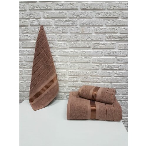 фото Ambiance полотенце brent цвет: коричневый br20379 (70х140 см)