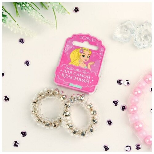 фото Queen fair резинка для волос "пружинка вставка" набор 2 шт большая,микс